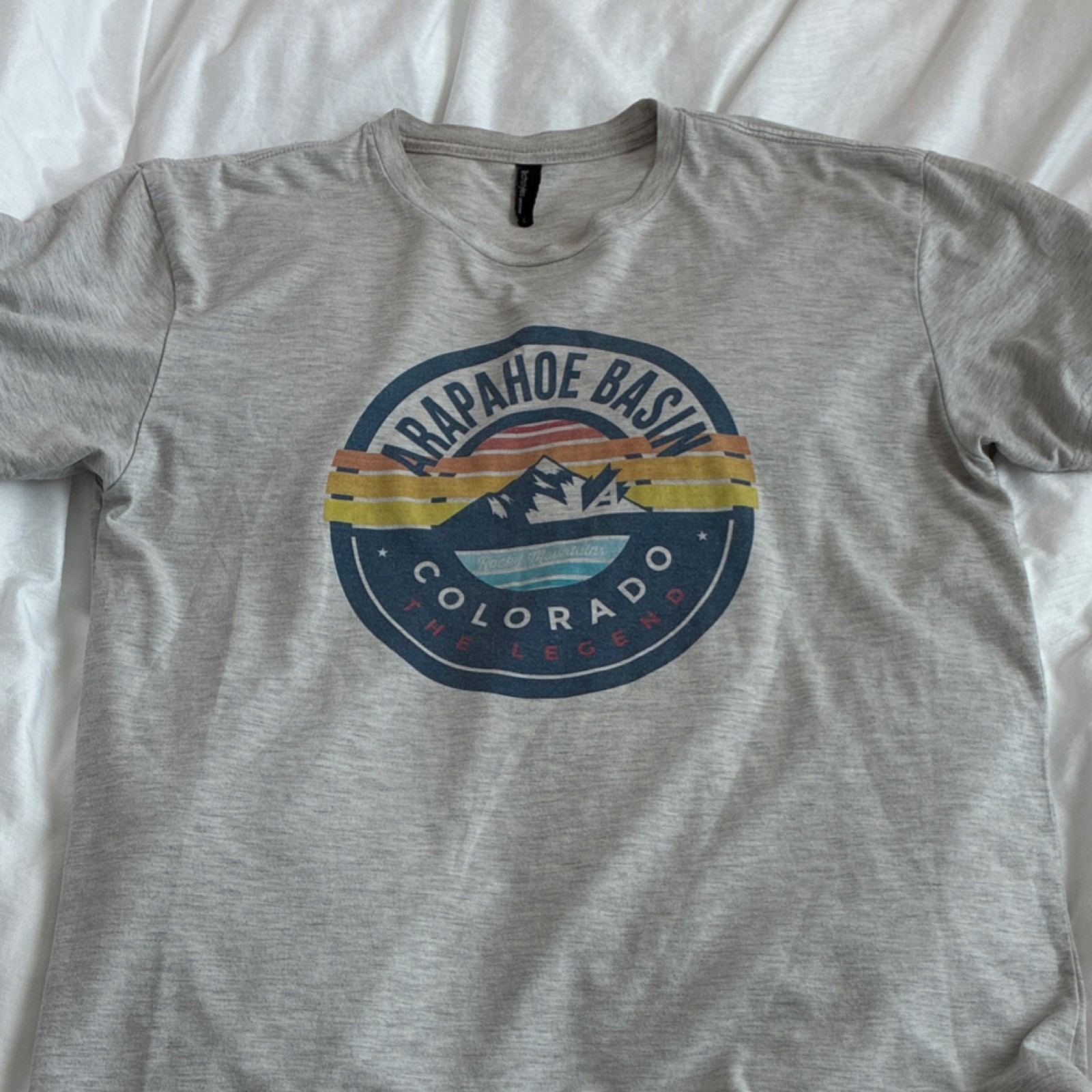 Arapahoe Basin Colorado Gray L Men’s Short Sleeve T-Shirt Crew Neck …