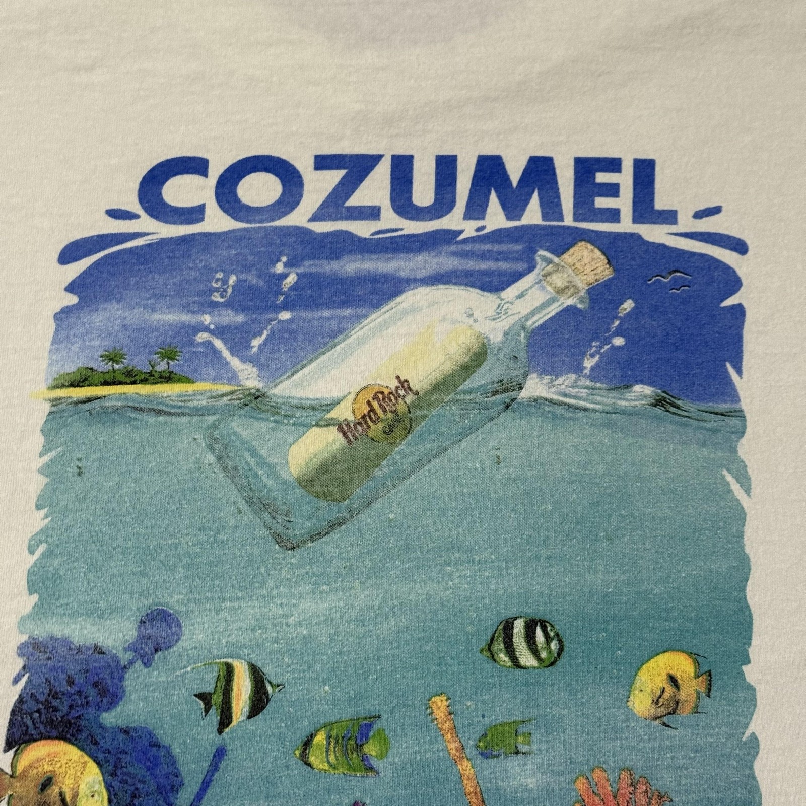 Vintage 90s Hard Rock Cafe Cozumel Shirt Mens L Coral Reef Fish gallery