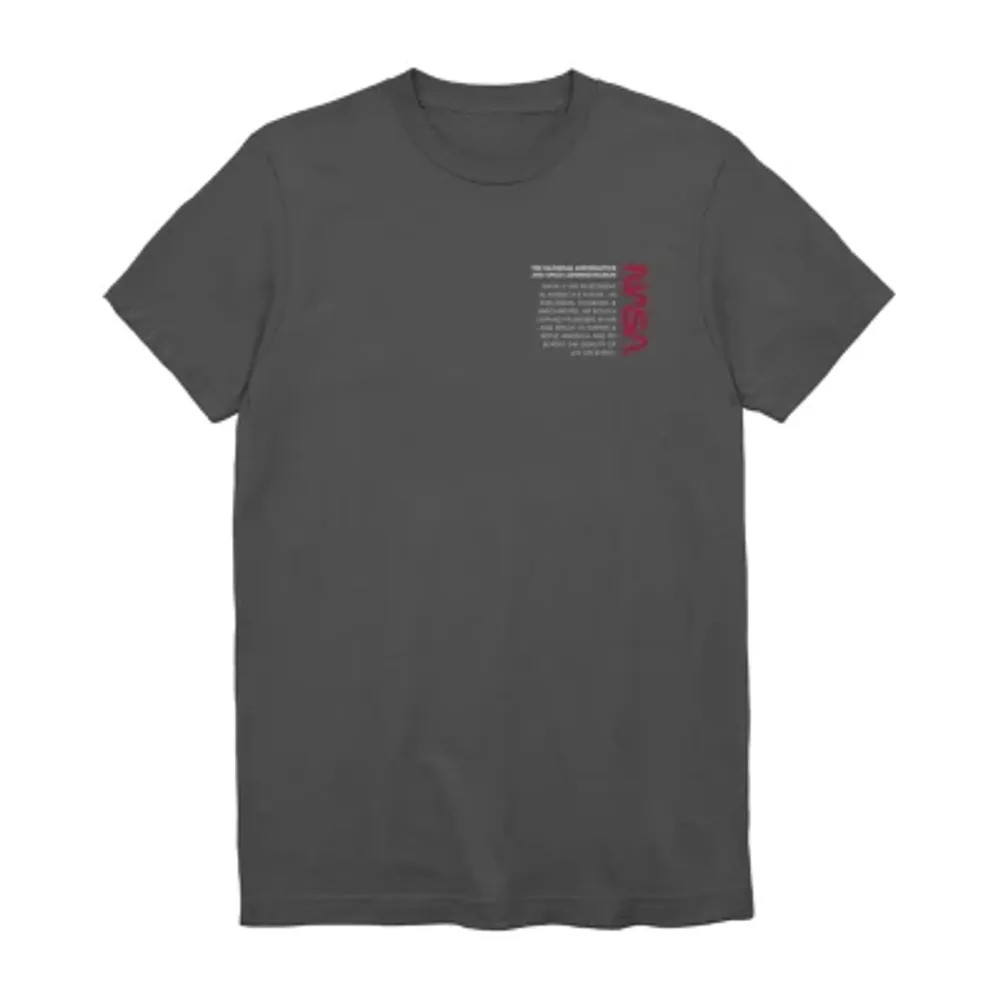 Men’s Big & Tall NASA Mission Statement Crew Neck Short Sleeve Double sided T-Sh