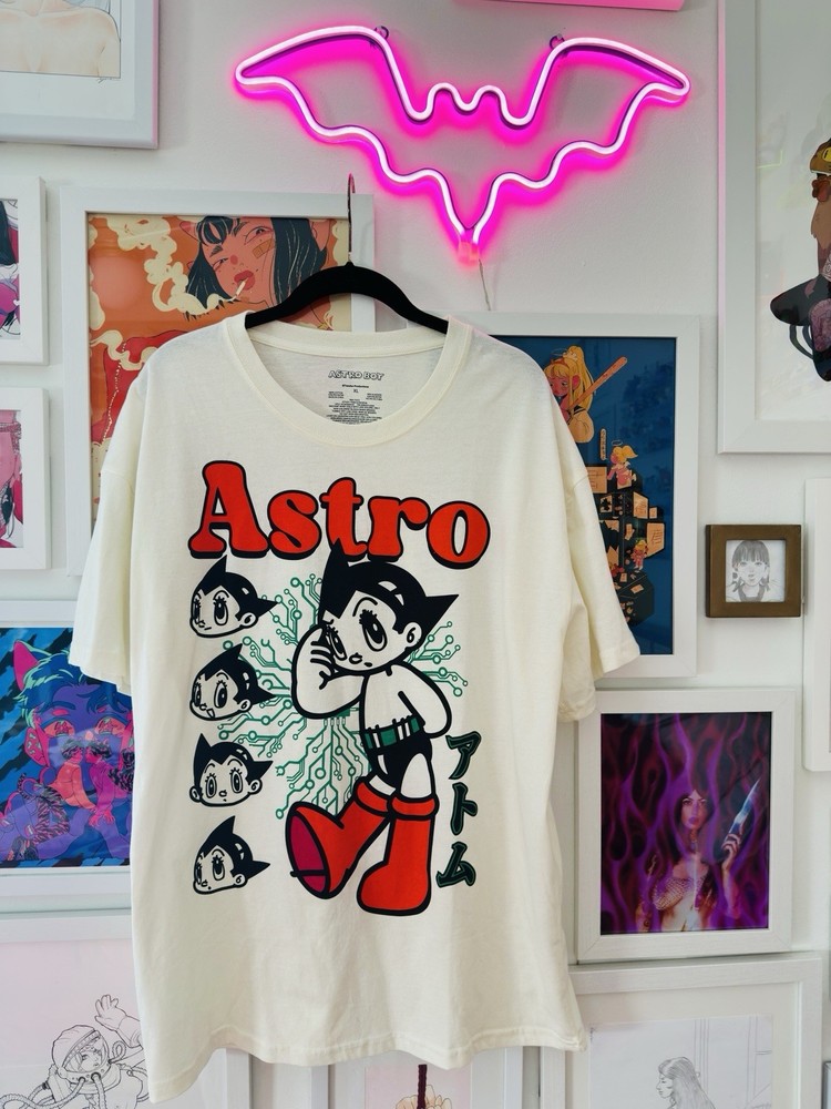Astro Boy Mighty Atom Tee Shirt Tan Natural XL Anime Manga
