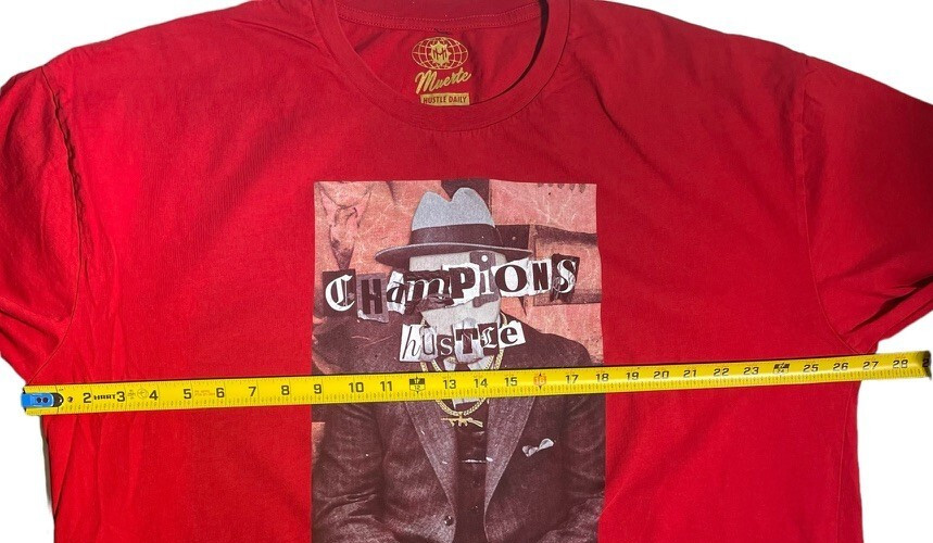 Muerte Hustle Daily Champions Graphic T-Shirt 3XL Red Hip Hop Streetwear Mens gallery