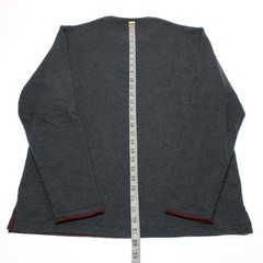 Left Coast Tee NWT Long Sleeve Henley T-Shirt Size M in Gray / Red Cotton