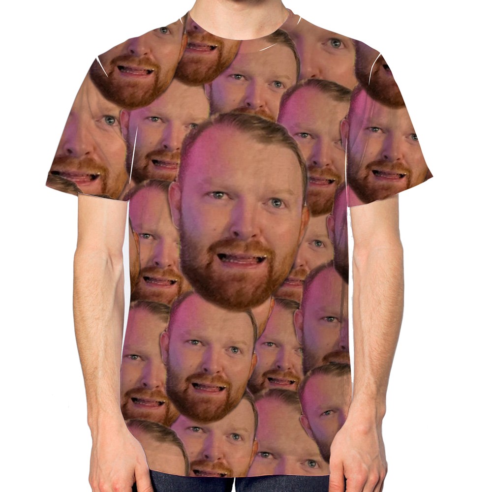 Funny Personalised T Shirt All Over Face Front & Back Printed Custom Men Stag Do