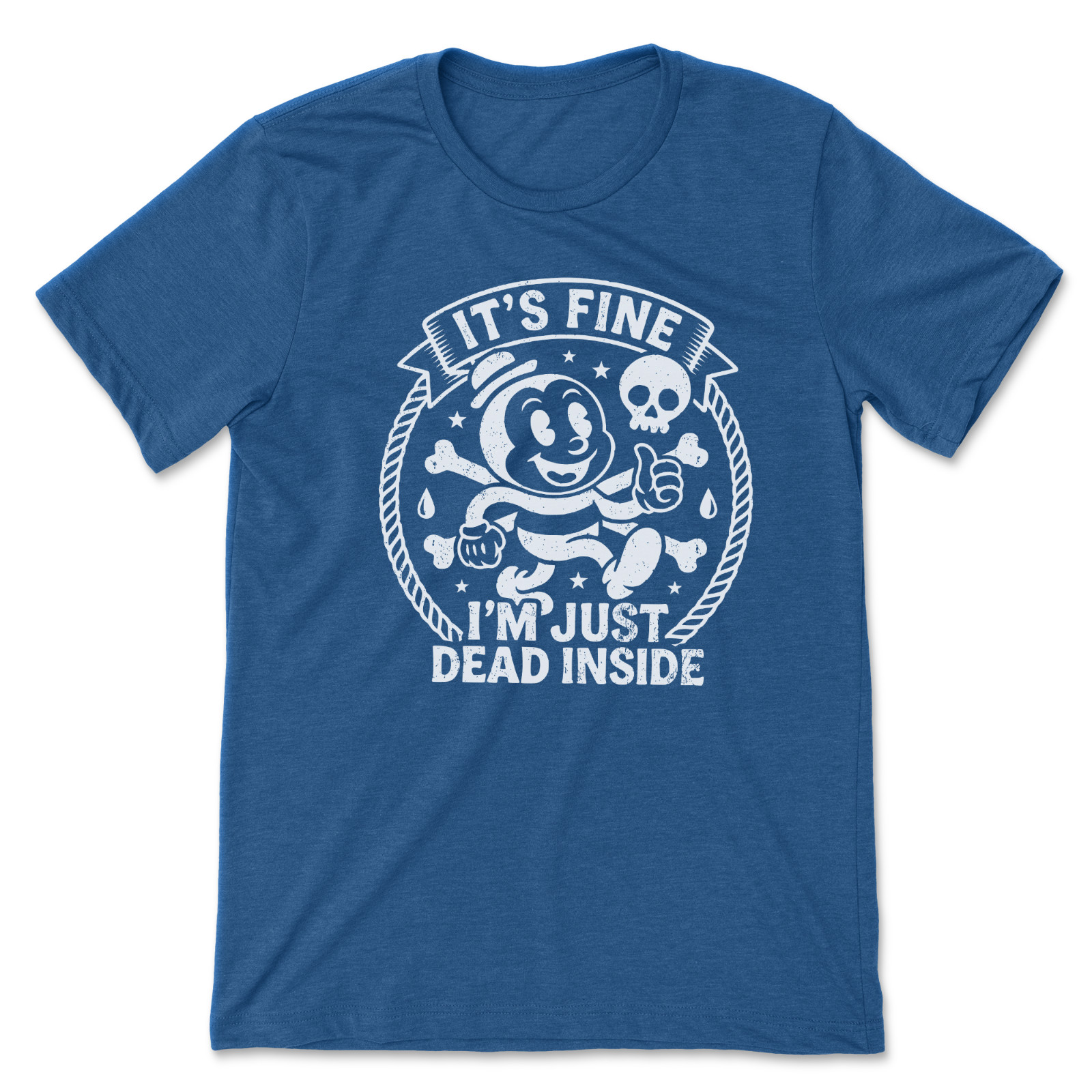 Retro Cartoon T Shirt Sarcastic Graphic Tee Its Fine Im Just Dead Inside Vintage gallery