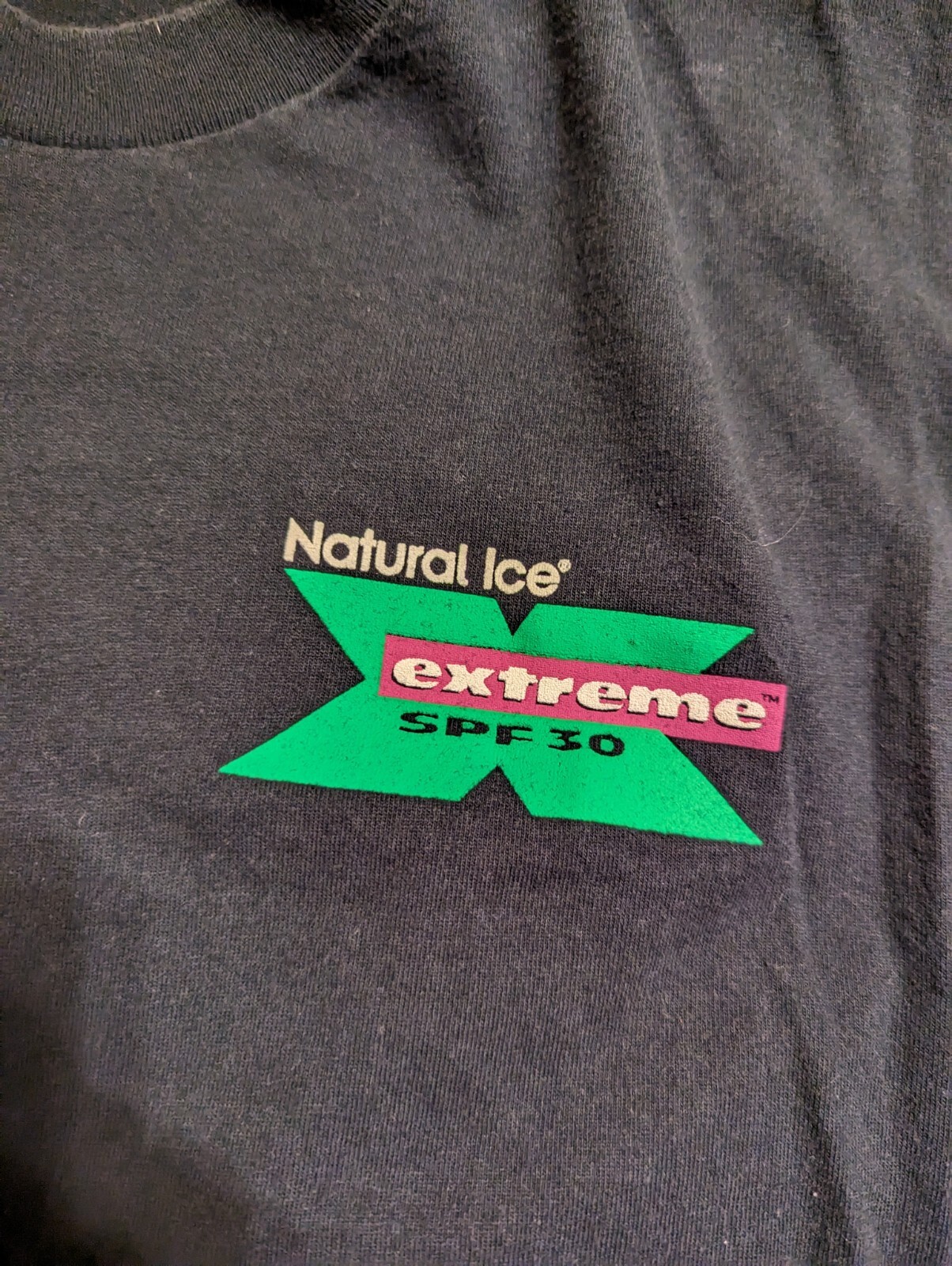 Vintage Natural Ice Extreme XPF 30 Promo T Shirt XL Black Sunscreen gallery