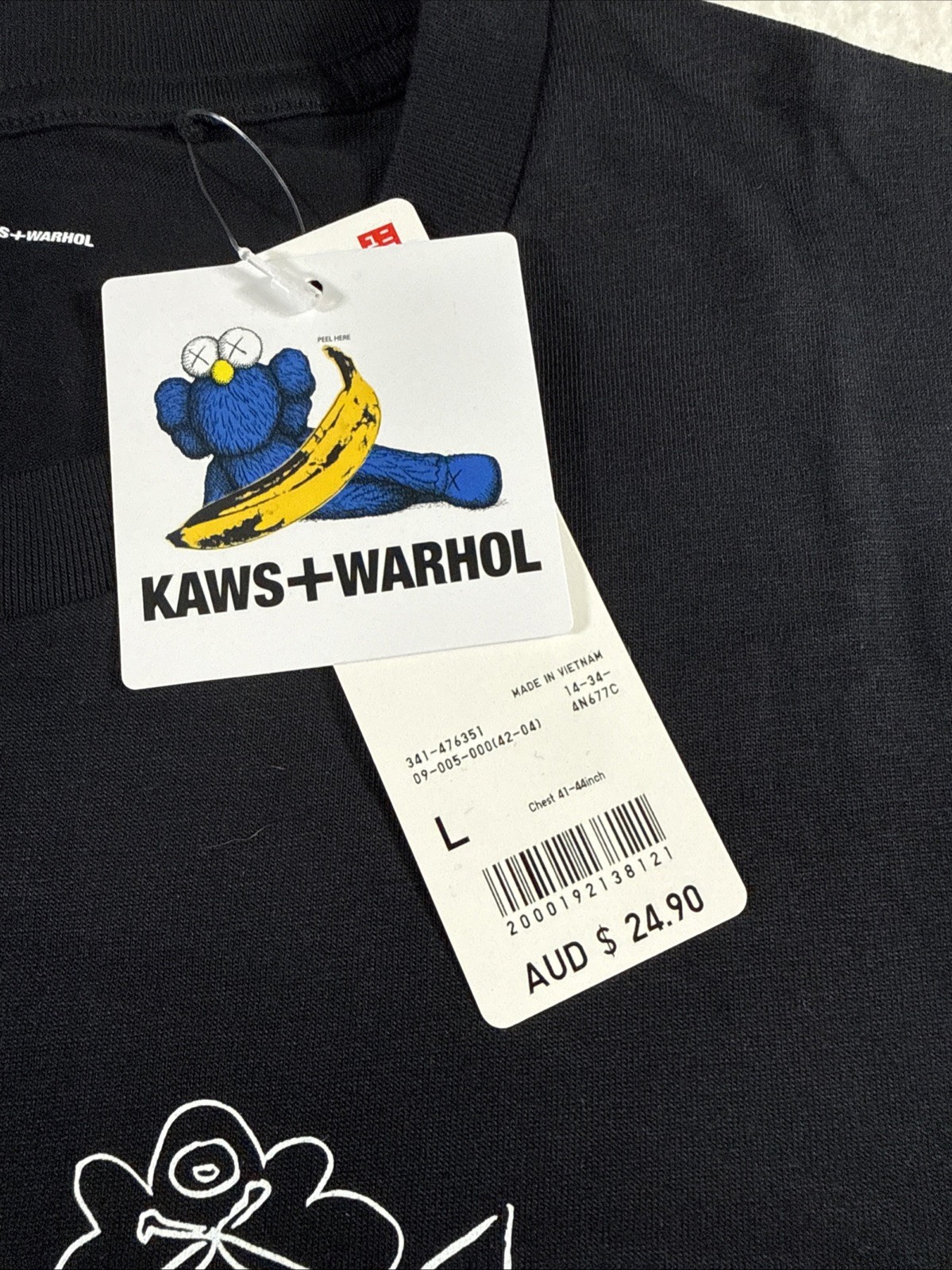 New Uniqlo UT KAWS Warhol Graphic Tee T-Shirt Black With Tags Size Large gallery