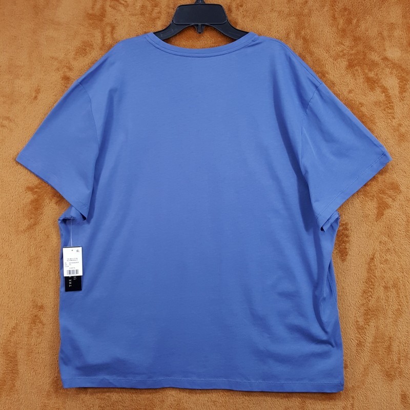 BLOOMINGDALES Shirt Mens XXL Blue Pullover Crew Short Sleeve 100% Supima Cotton gallery