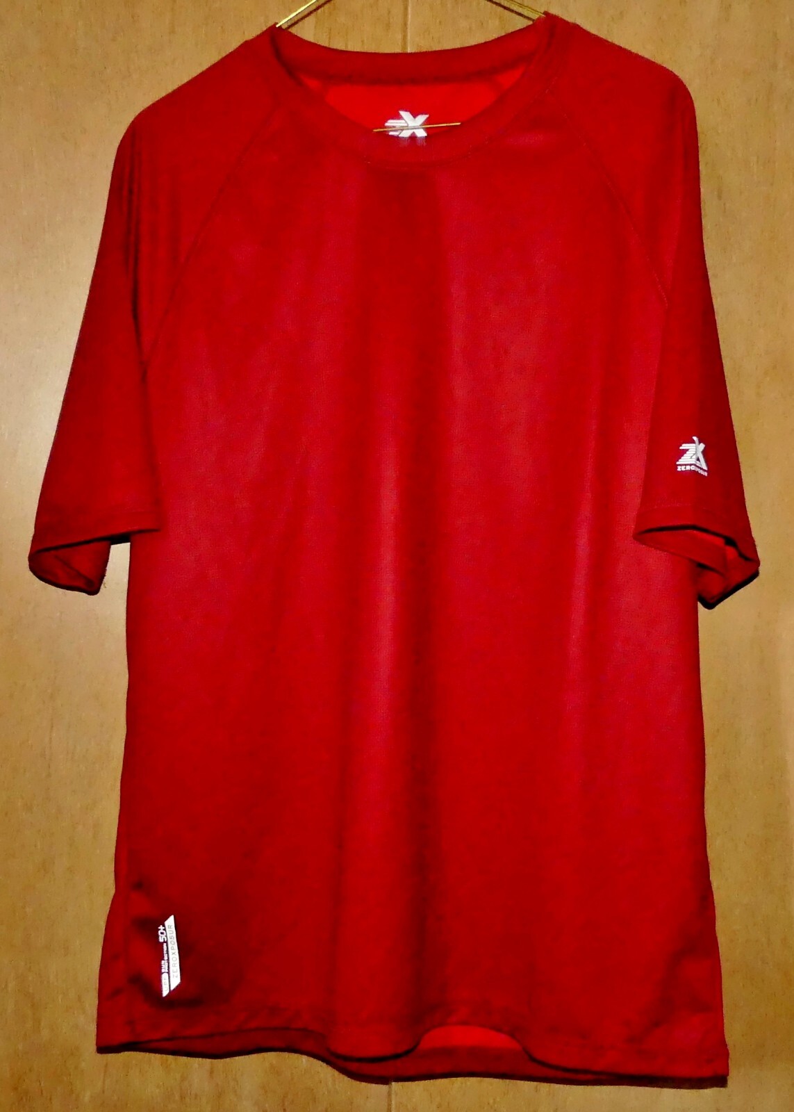 ZX Zeroxposur Mens Cherry Red Tee 100% Polyester T-Shirt Large
