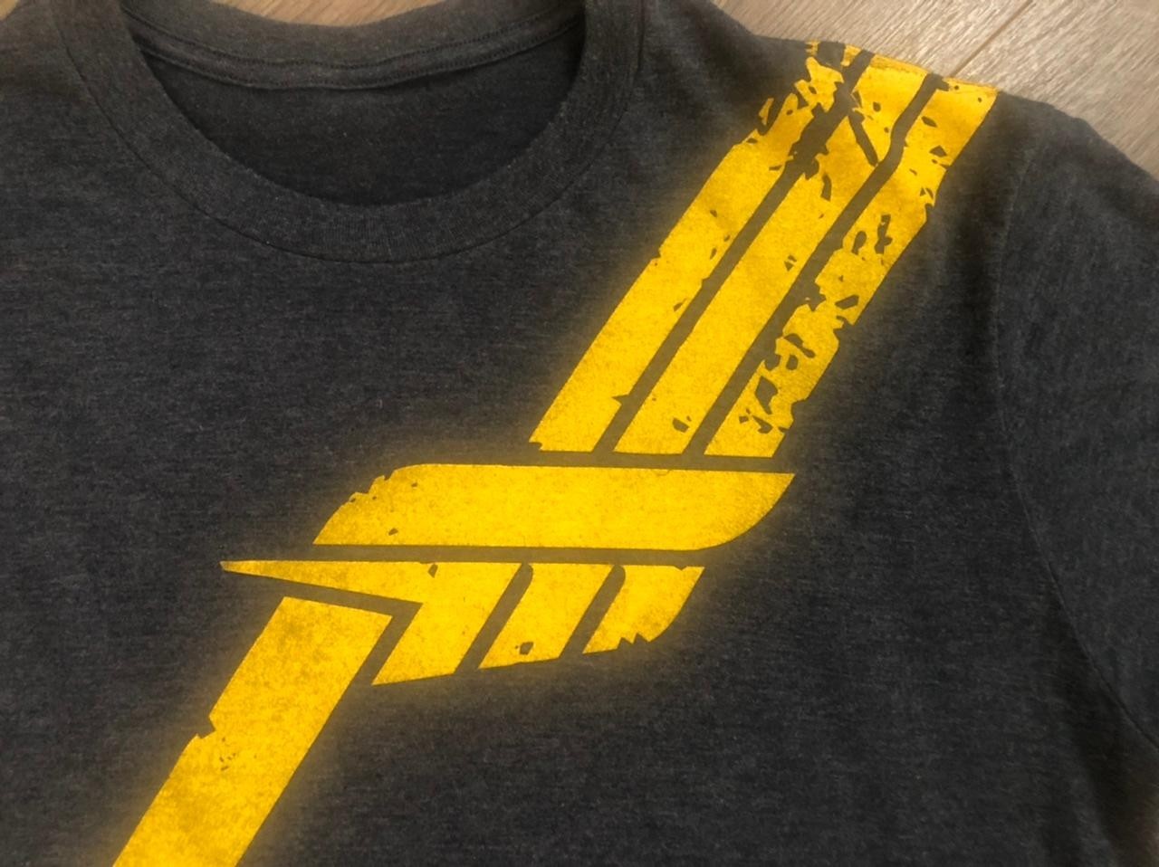 Forza Motorsport XBOX T Shirt Dark Gray Yellow Stripe Used See Description gallery