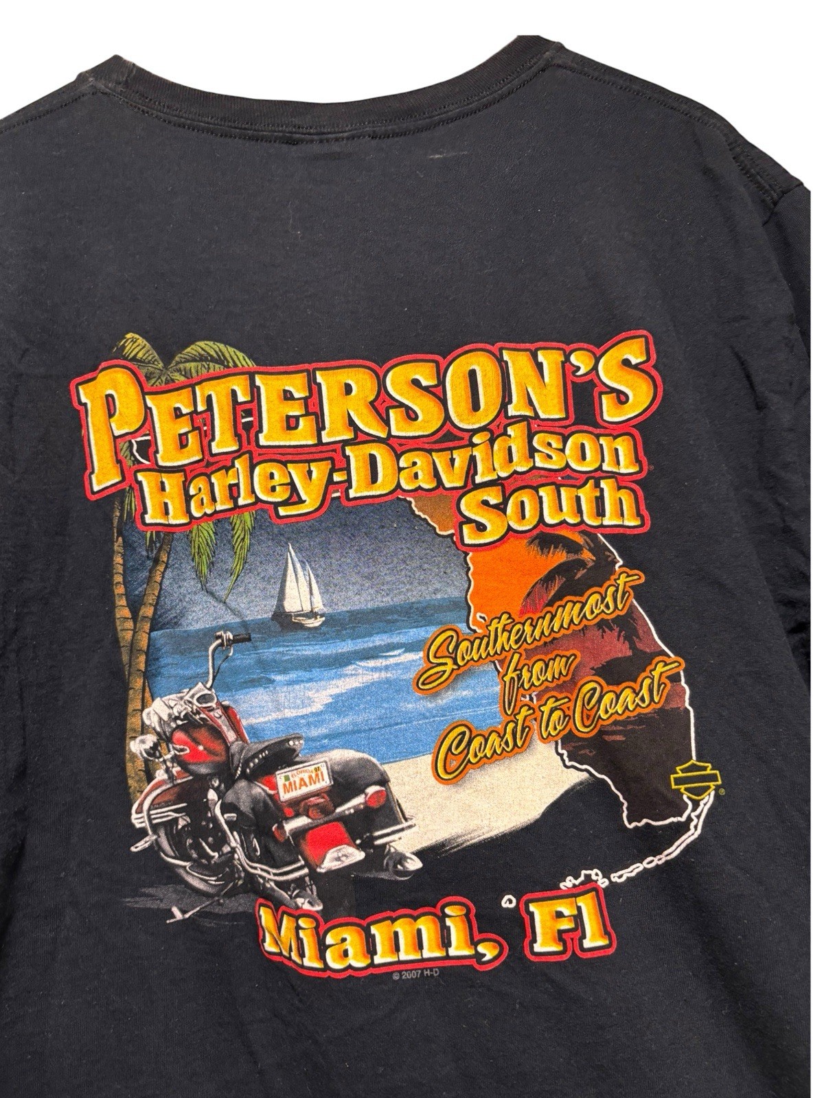 Vintage 2000s Harley Davidson Miami T Shirt Size L Road To Adventure Biker Grung gallery