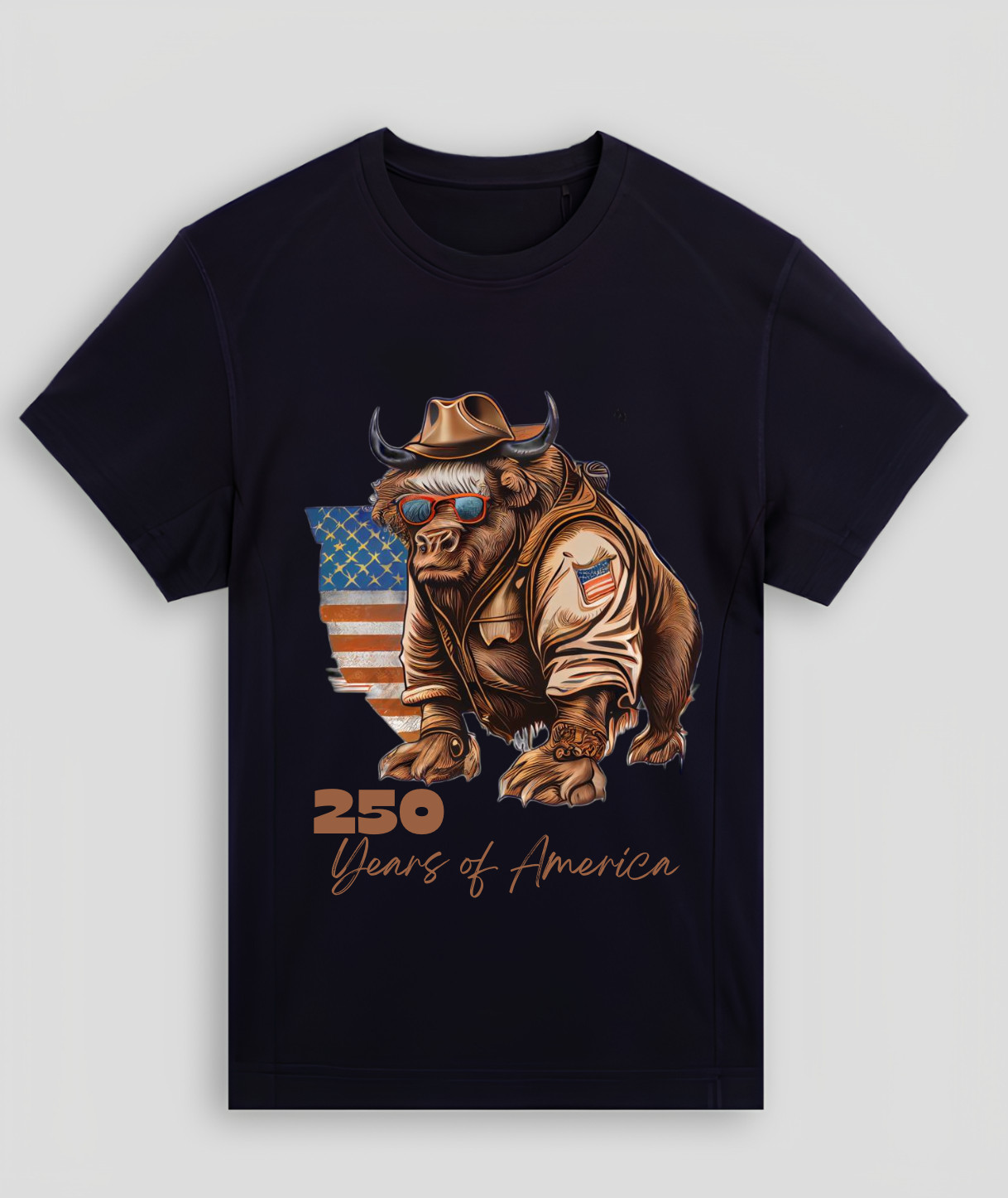 Vintage American Bison Cowboy Shirt Patriotic USA Graphic T-Shirt gallery