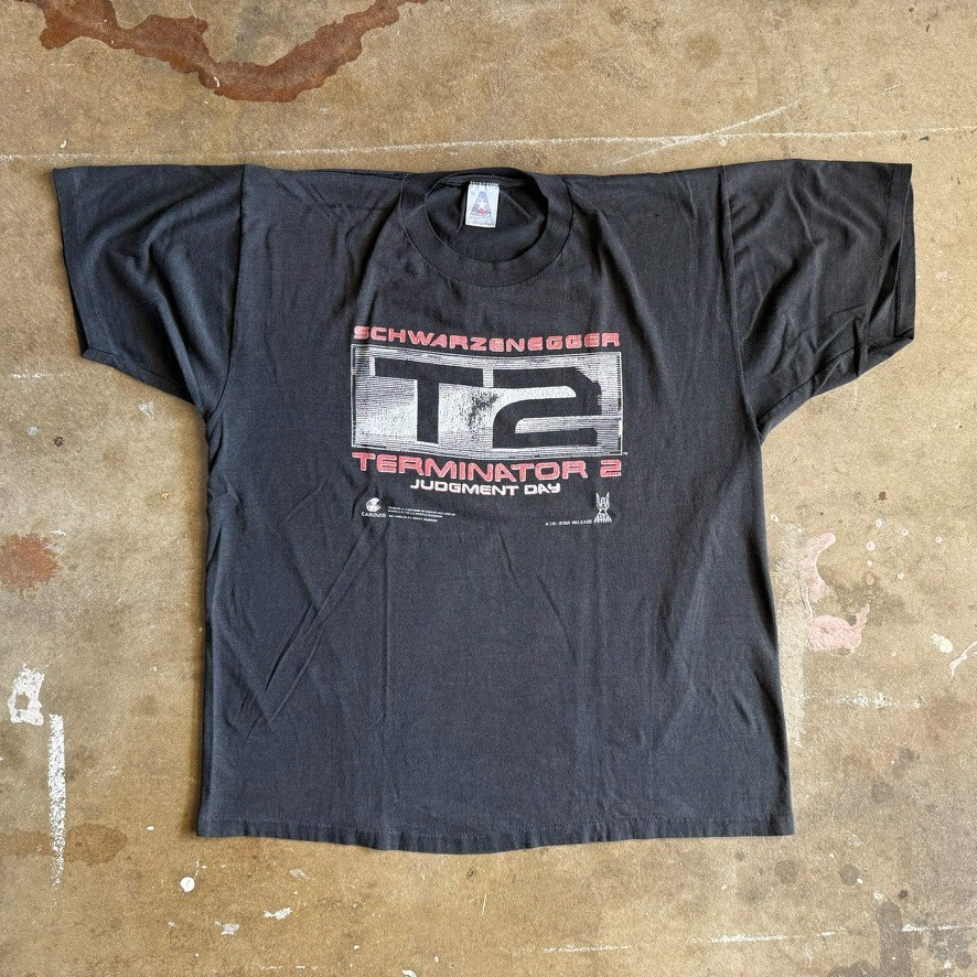1991 VINTAGE 90s TERMINATOR 2 T2 JUDGEMENT DAY MOVIE PROMO T-SHIRT MEN SZ L 80s