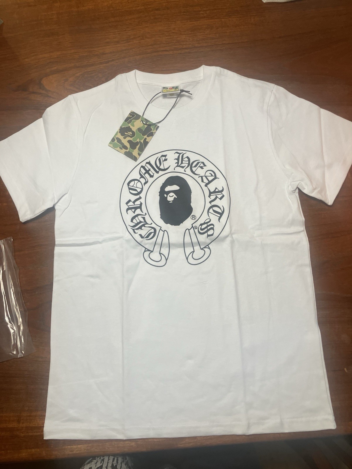 A Bathing Ape BAPE White Ape Head Graphic Logo Crew Neck T-Shirt Men's M gallery