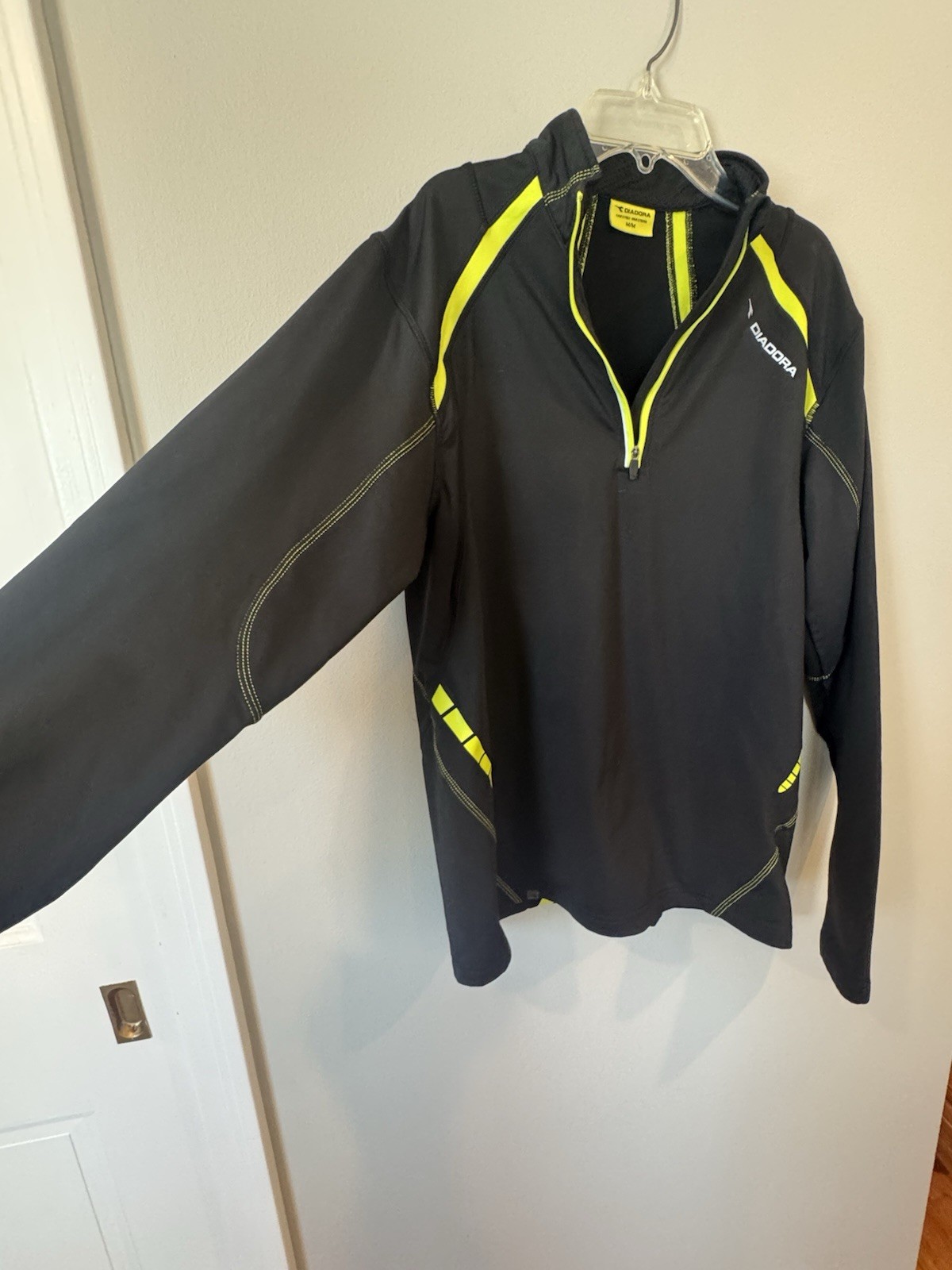 Diadora Half Zip Mock Neck Long Sleeve Athletic T-Shirt Mens Size M Compression gallery