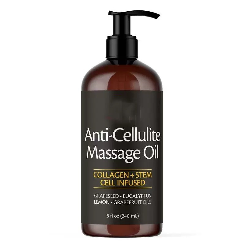 M3 Naturals Anti Cellulite Massage Oil Infused with Collagen and Stem Cell 8 fl