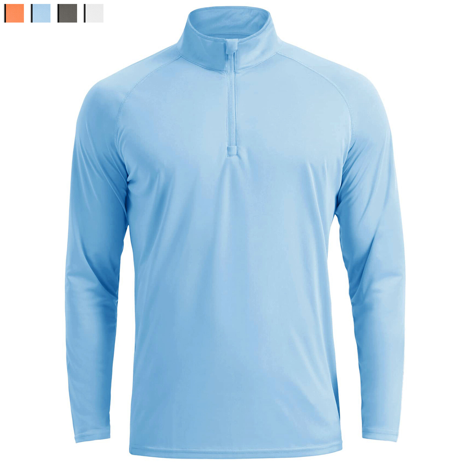 UPF50+ Long Sleeve 1/4 Zip Men's T-Shirts Sun Block UV Shirts Quick Drying Tops gallery