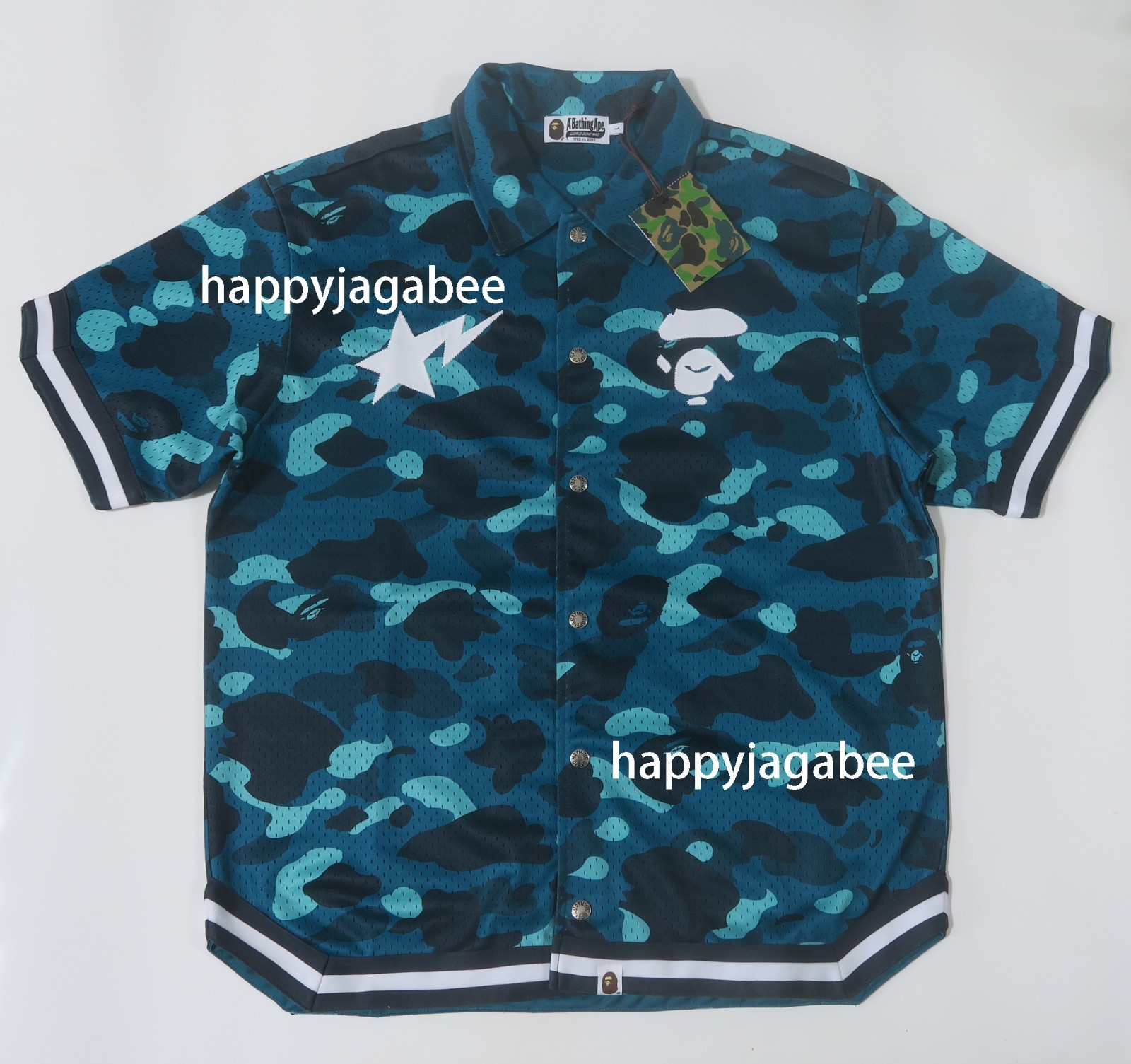A BATHNIG APE Men's COLOR CAMO WARM UP SS SHIRT 1M30132314 bz gallery