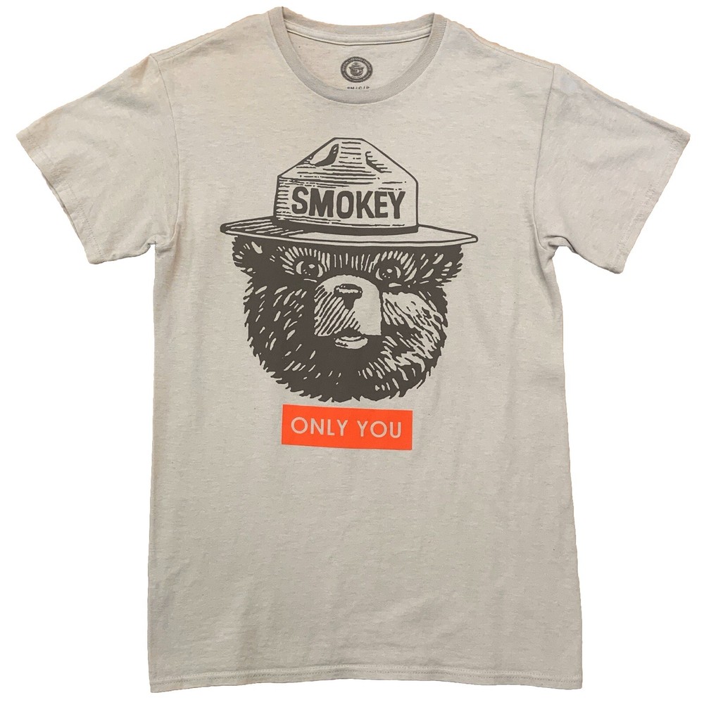 Smokey The Bear Only You Forest Fire Prevention T-shirt Size Small Brown Cotton