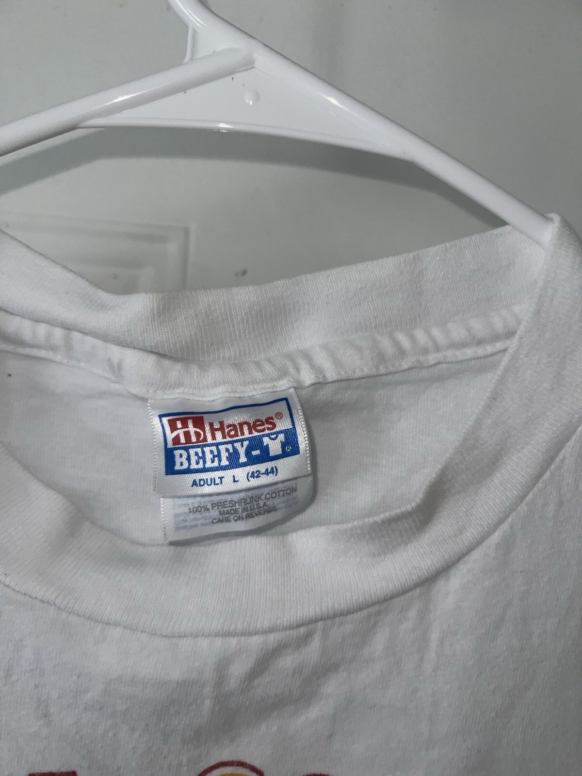 Vtg Hanes Beefy-T Men's L White Coca-Cola Graphic Crew Neck Short Sleeve T-Shirt gallery