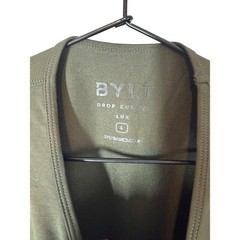BYLT Premium Basics Mens Drop Cut Lux Short Sleeve Tee Olive Green Large