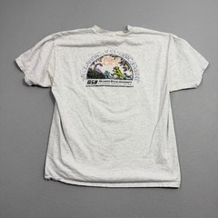 Vintage Michigan State Dinosaur Dash Shirt Men’s XL Gray 90s Spartans 1997 MSU