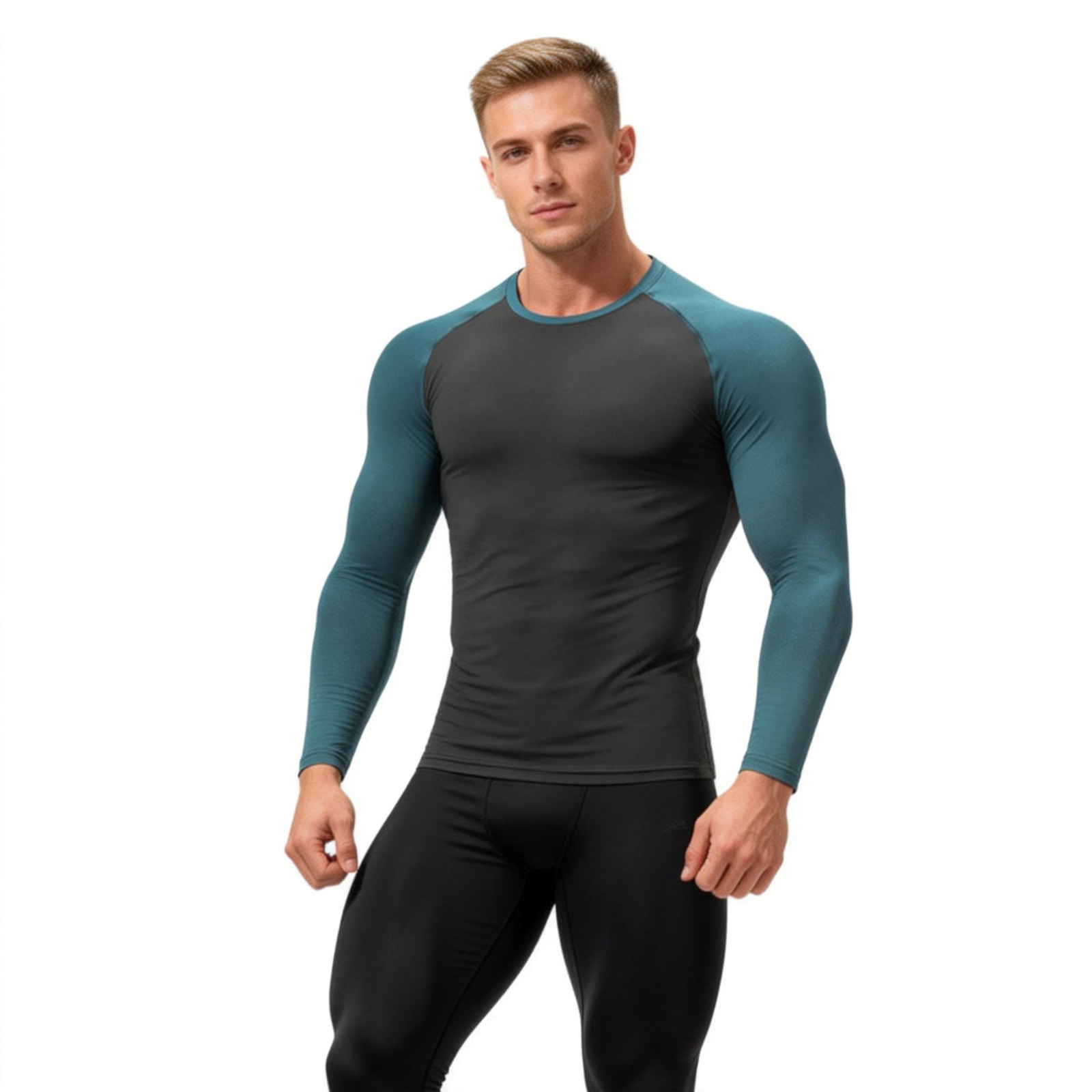 4 Colors Athletic Long Sleeve Compression Shirts Dry Fit Sports Gym Shirts gallery