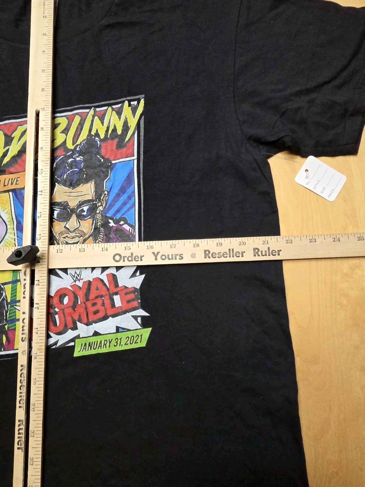 Bad Bunny WWE Royal Rumble 2021 T Shirt Mens Large Black Graphic Wrestling Tee gallery