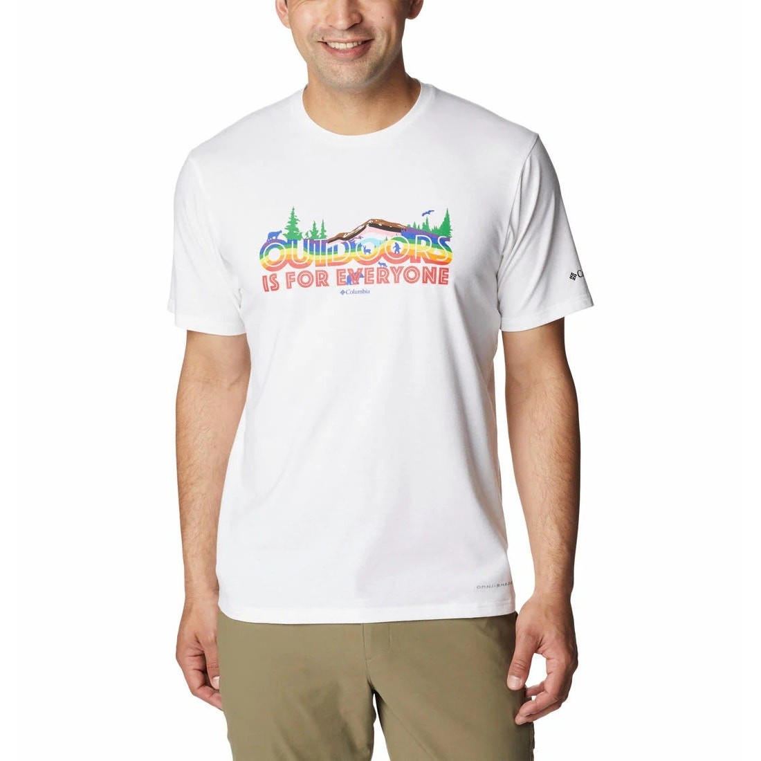 Columbia Men’s 2X White Omni-Wick Sun Trek Graphic T-Shirt Outdoor Hiking P4-10