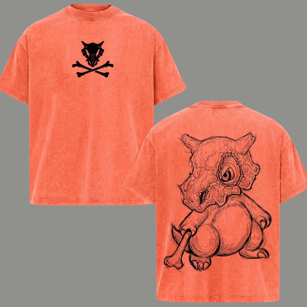 Cubone Acid Washed T-Shirt Anime Unisex Oversized Men Top Clothing Gift 2026 gallery
