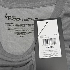 NWT Volcom Stone Tech Short Sleeve Shirt Quick Drying Mens Size Small V.Co-tech