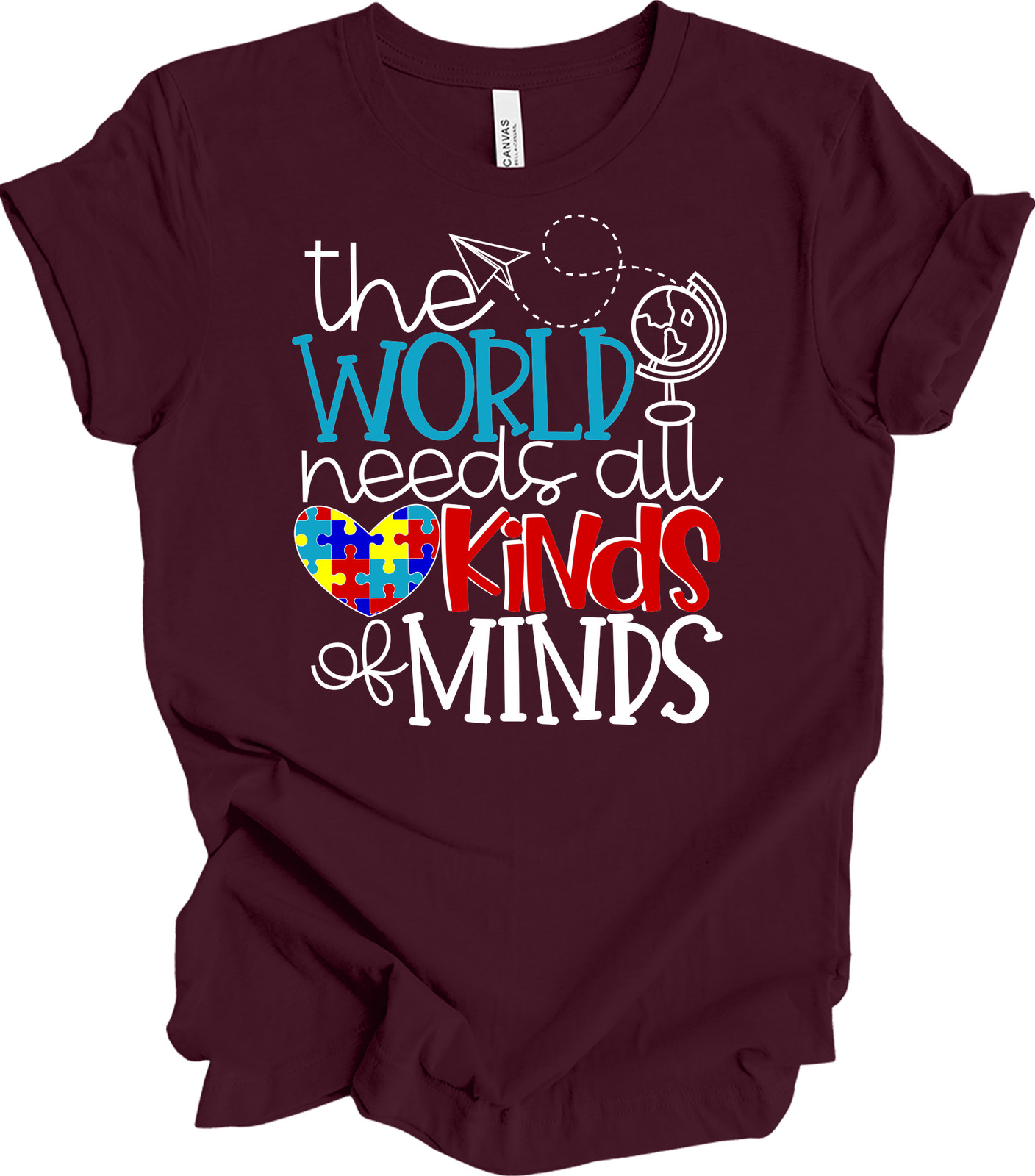 The World Needs All Kinds of Minds Autism Awareness Tee gallery
