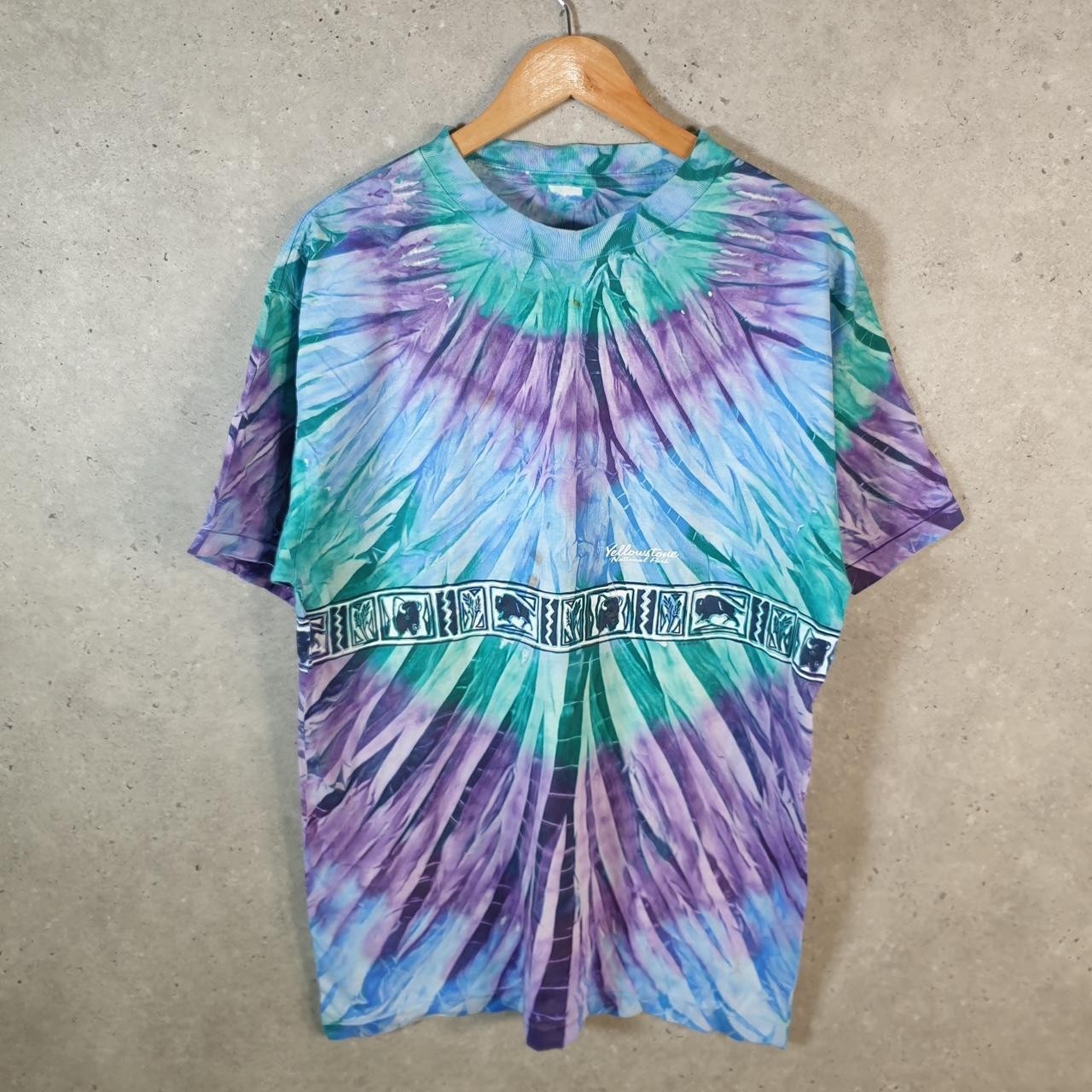 Vintage Yellowstone National Park Tie Dye USA 90s T Shirt Mens XL Multicoloured gallery