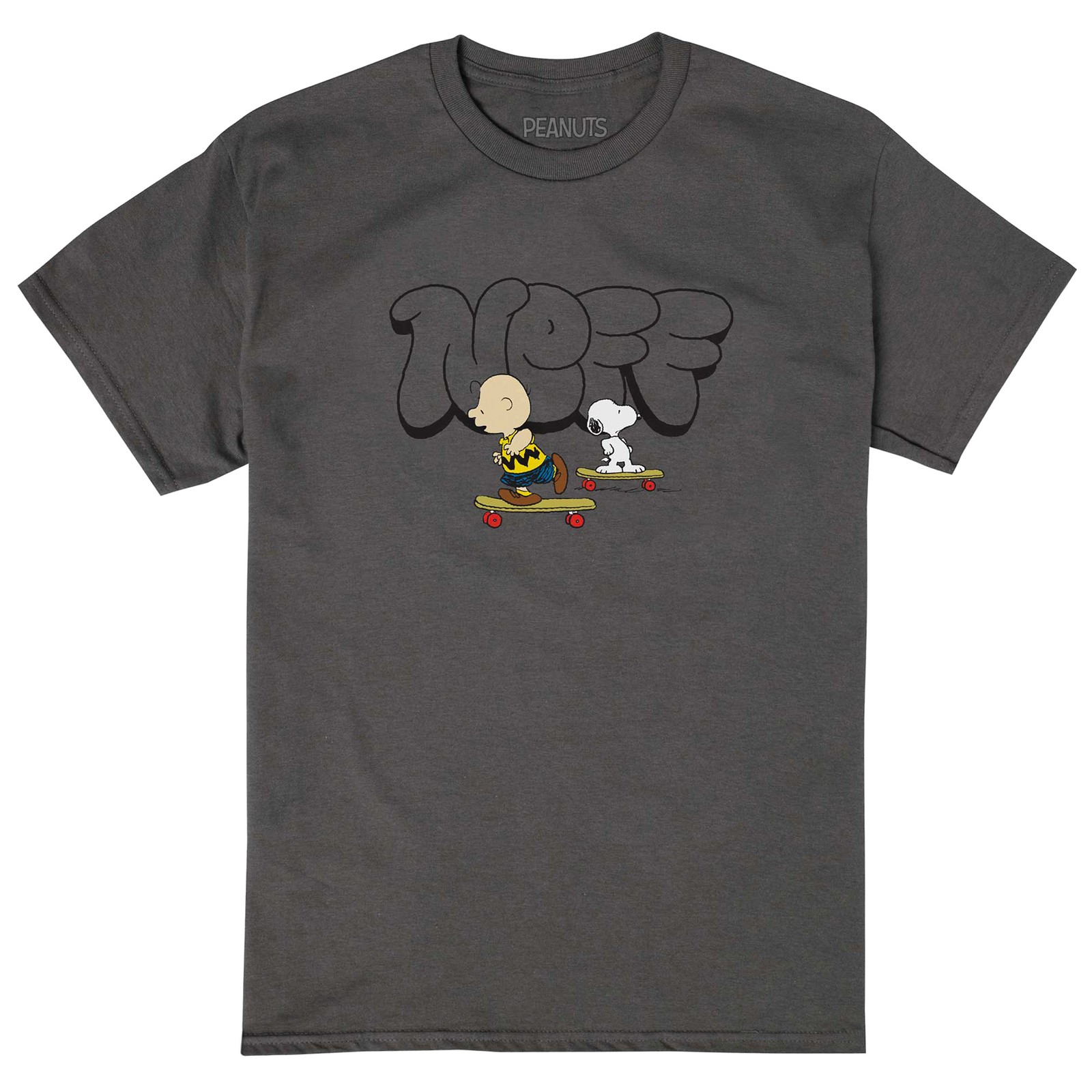 Neff Peanuts Men's Charlie Brown and Snoopy Skateboard Adventure T-Shirt gallery