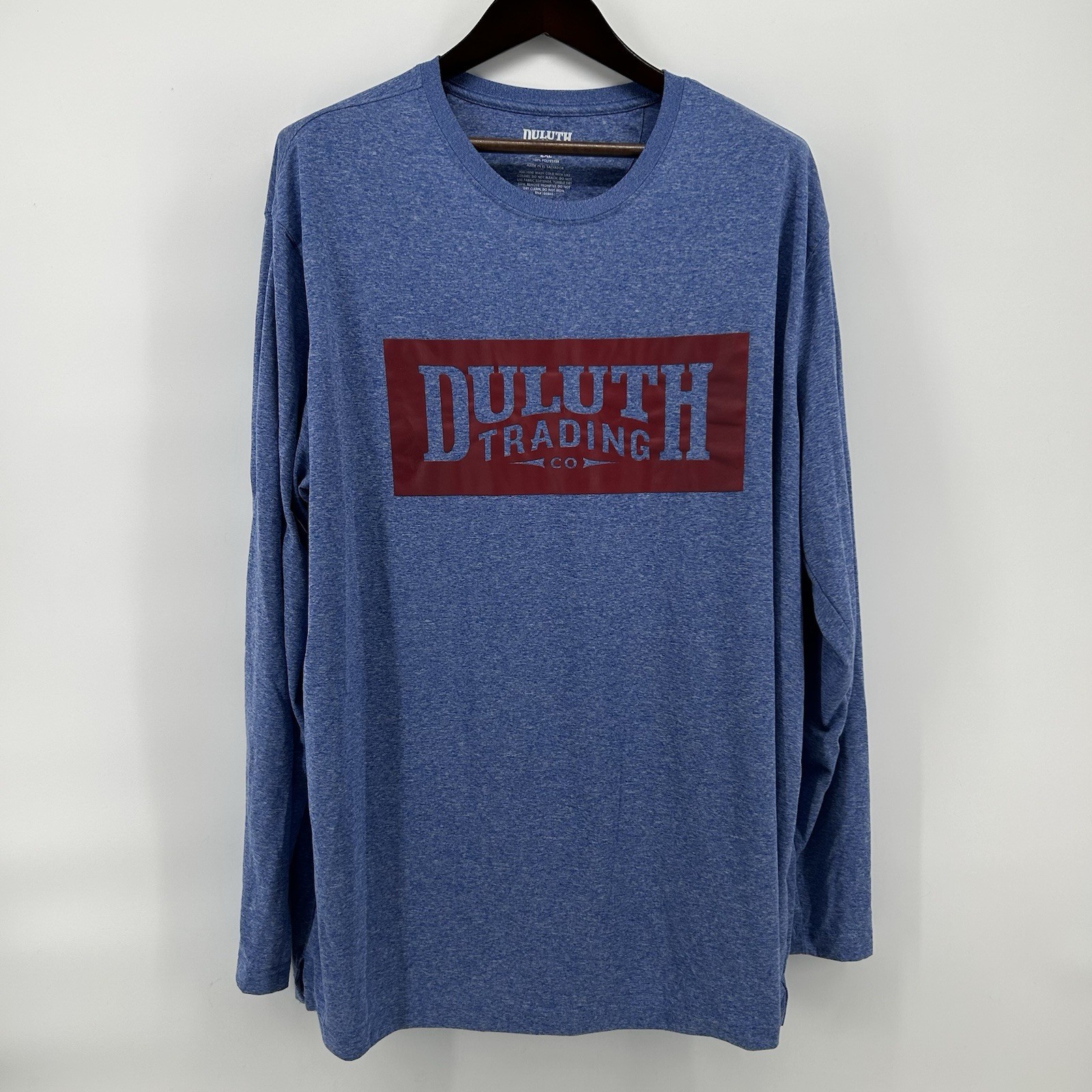 Duluth Trading Co T Shirt Mens 2XL Heather Blue Graphic Long Sleeve Tee Heritage