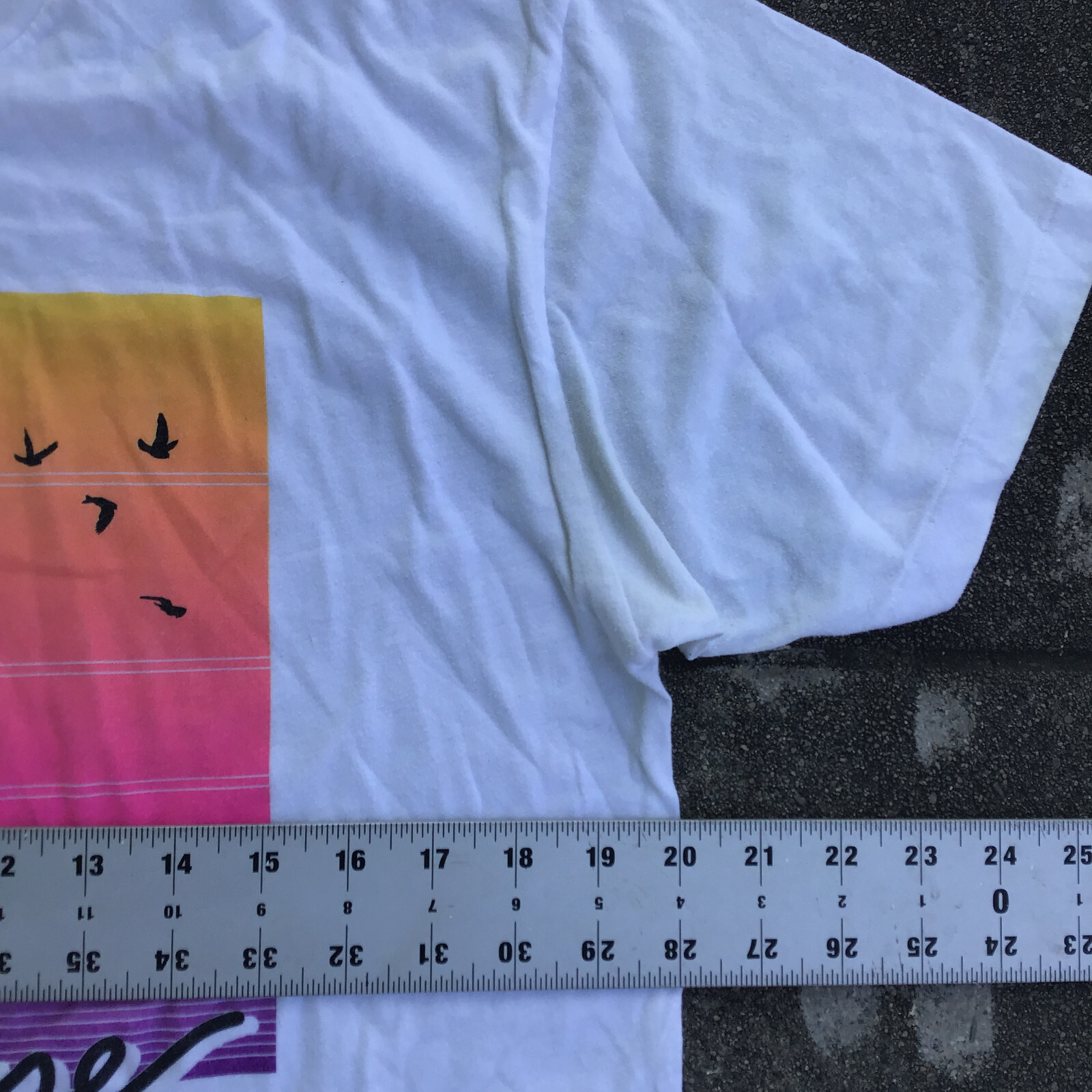 Routine Men Large Short Sleeve Shirt White Baseball Lights Birds gallery