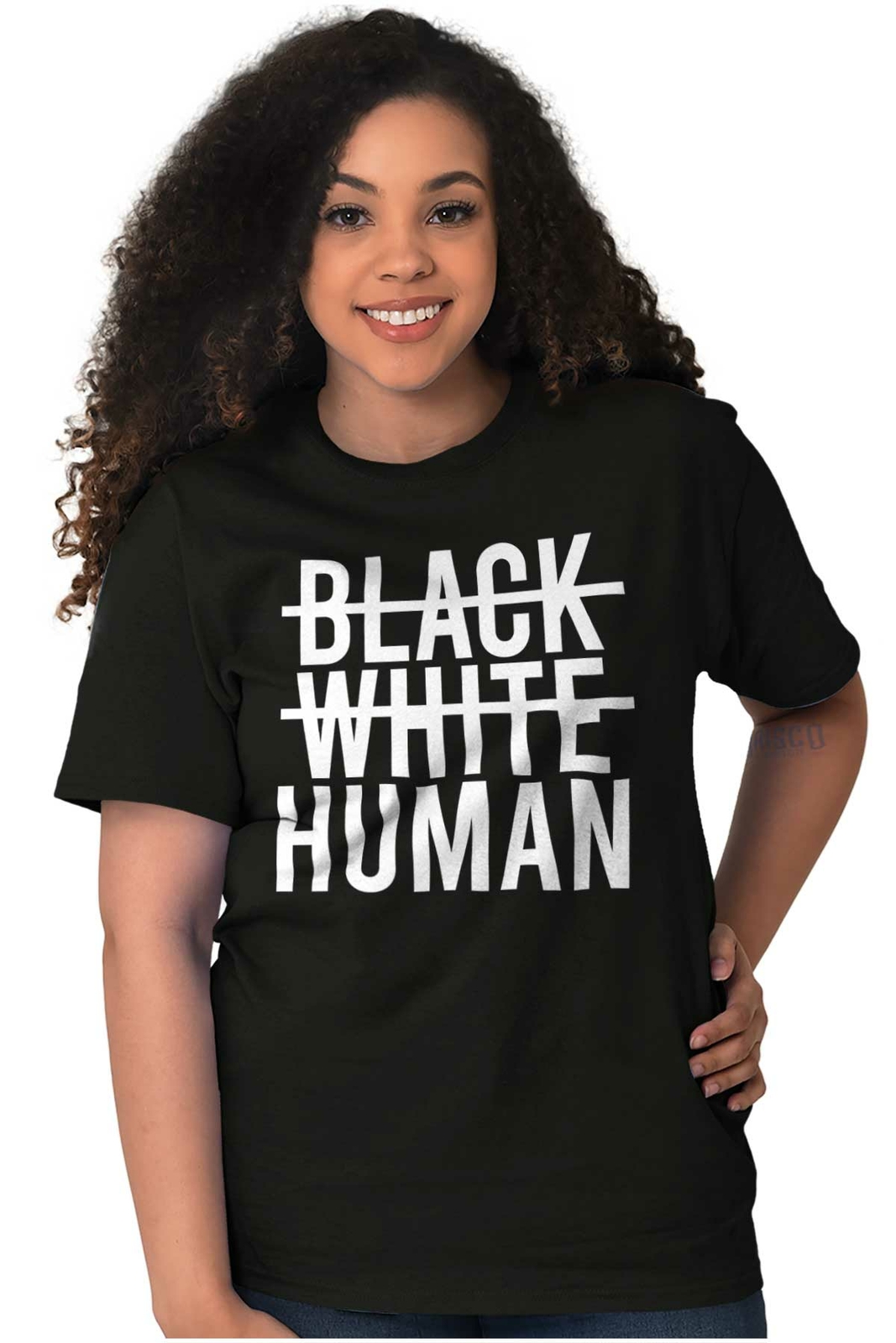 Black White Human Social Justice Activist Womens or Mens Crewneck T Shirt Tee gallery