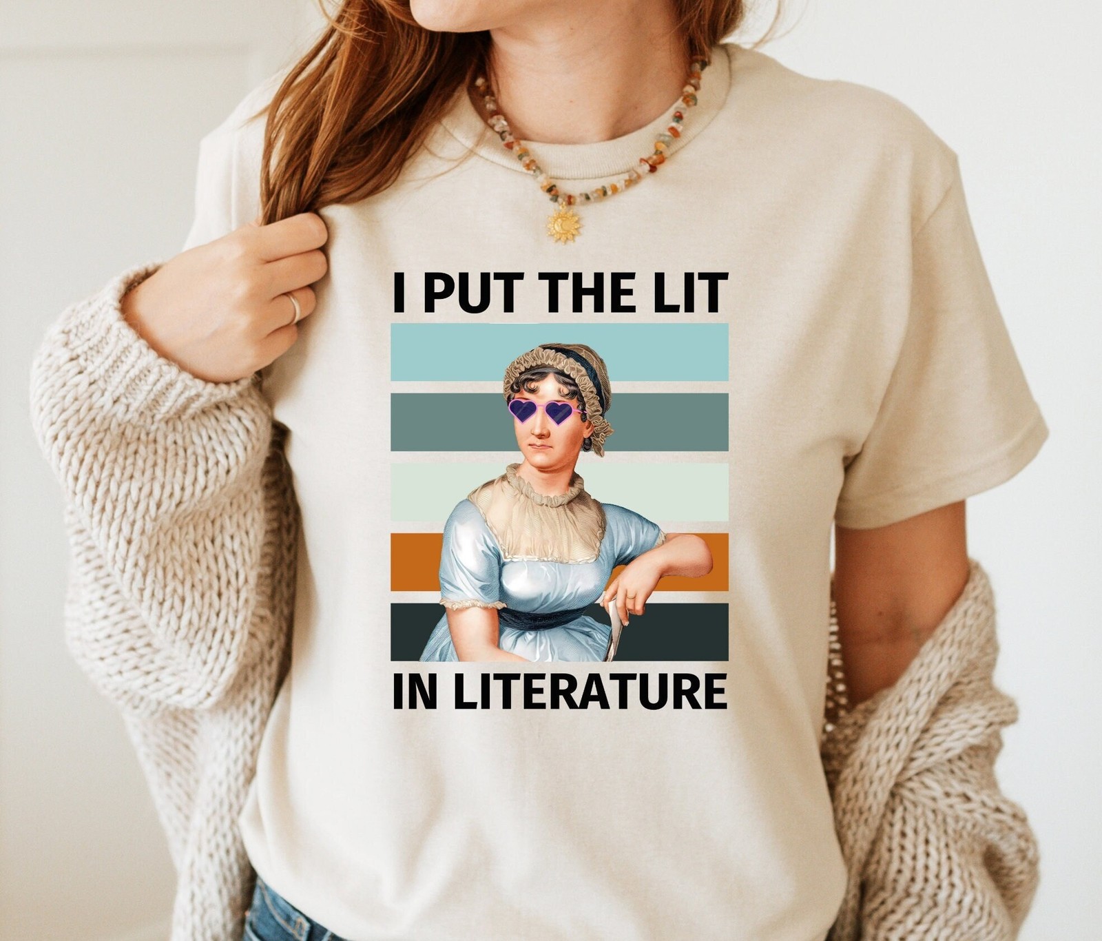 Jane Austen T Shirt I Put The Lit in Literature Literary Gift gallery