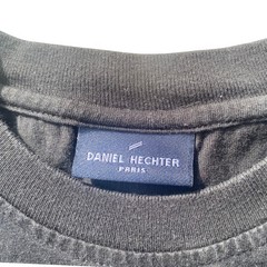 Daniel Hechter Paris Mens Black Solid Color Basic Writing Tshirt Small Size M