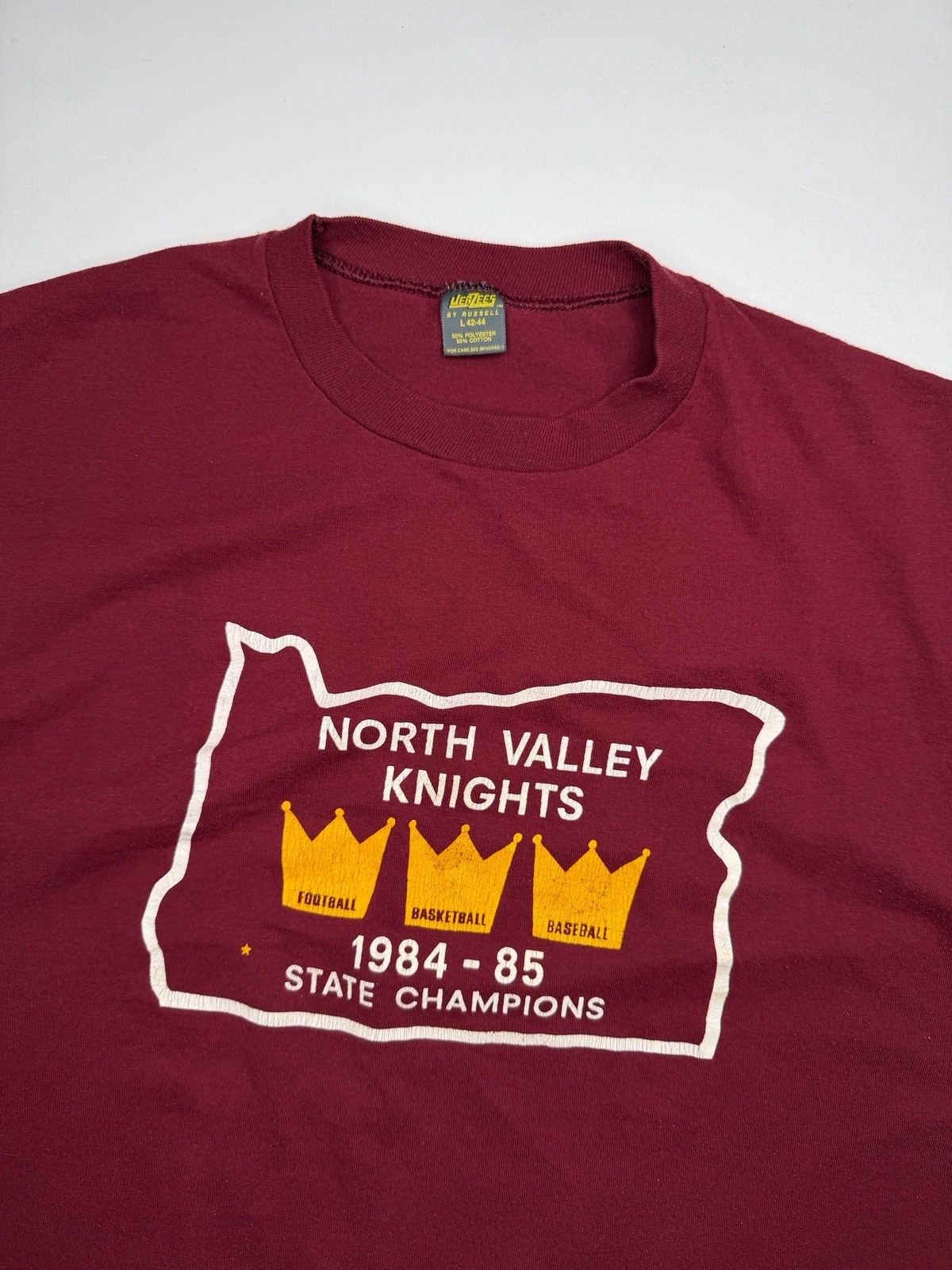 Vintage Jerzees 1984 North Valley Knights Oregon Single Stitch T-Shirt L gallery