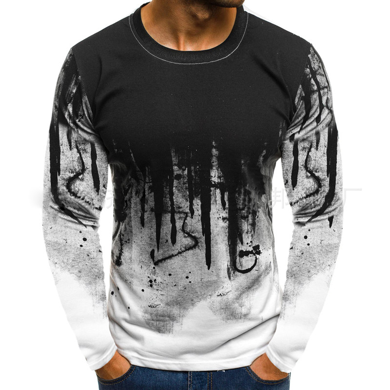 Mens Camo Long Sleeve T-Shirts Crew Neck Casual Slim Fit Muscle Blouse Tops Tee gallery