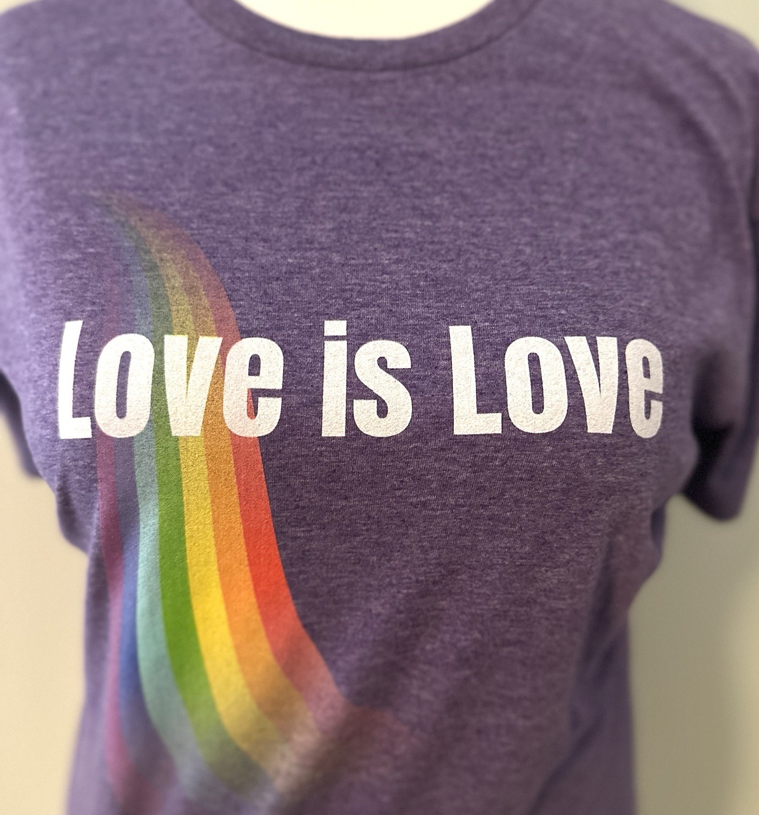 Pride Love Is Love Womens Tee Shirt XL Heather Purple LGBTQ+ Equality Shirt gallery