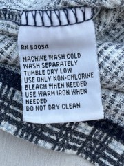 VTG Bugle Boy Henley Men XL Gray Gingham Ribbed Short Sleeve Mandarin Collar