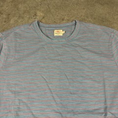 Faherty T Shirt Mens Large Blue Stripes Flaws Beach Preowned