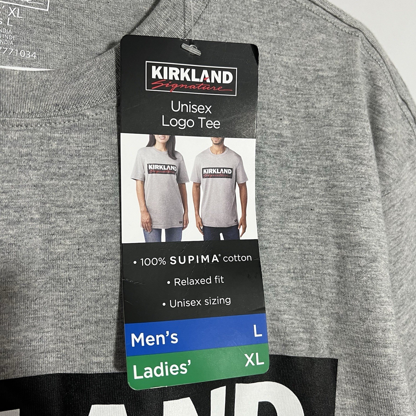 NEW Costco Kirkland Signature Gray Black White Short Sleeve T-Shirt Mens Large gallery