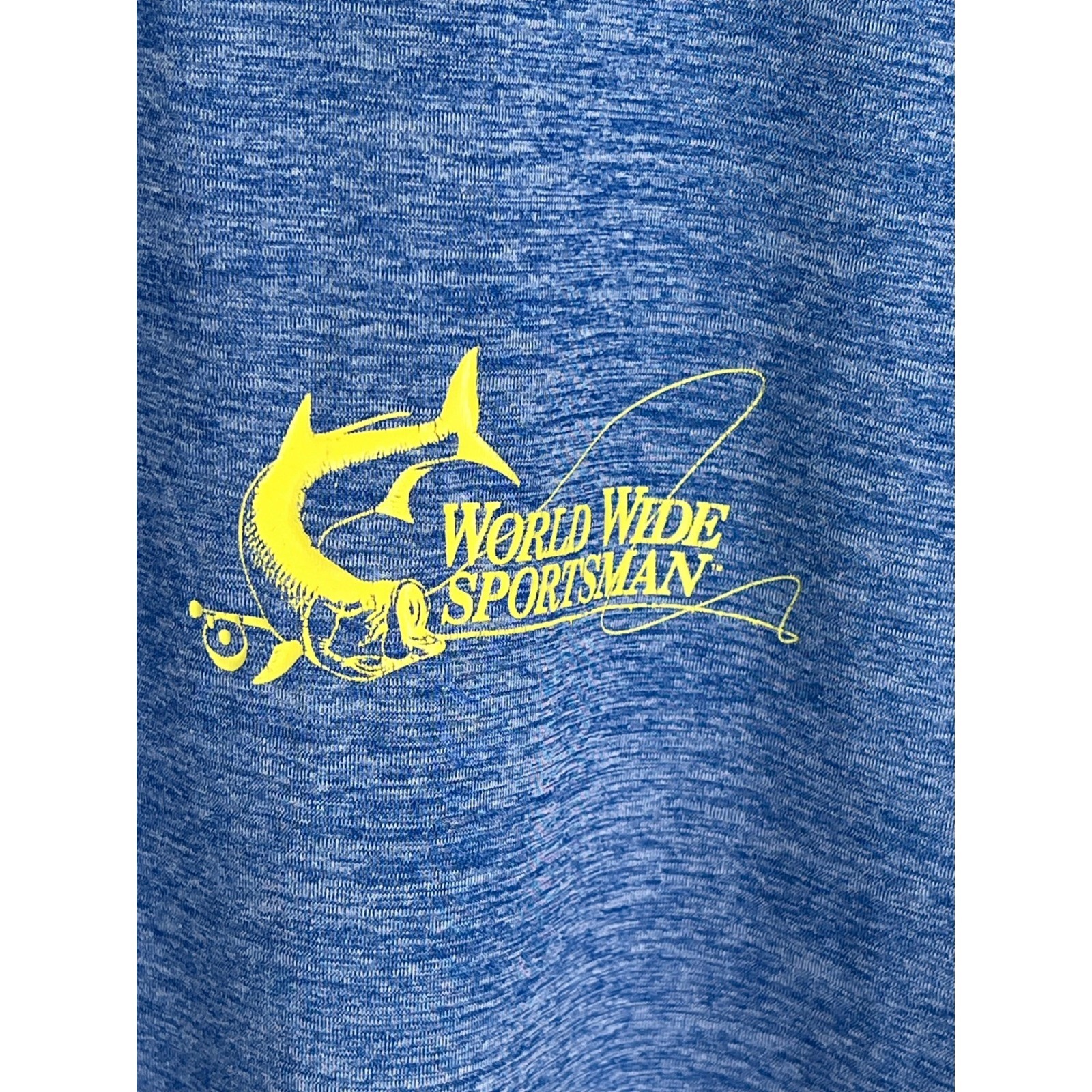 World Wide Sportsman Mens XL Blue Heathered Fishing Graphic T-Shirt Short Sleeve gallery