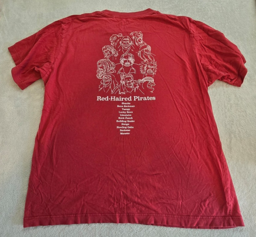 One Piece Mens Graphic Short Sleeve T-Shirt Size L Large Red Hair Pirates Shanks gallery