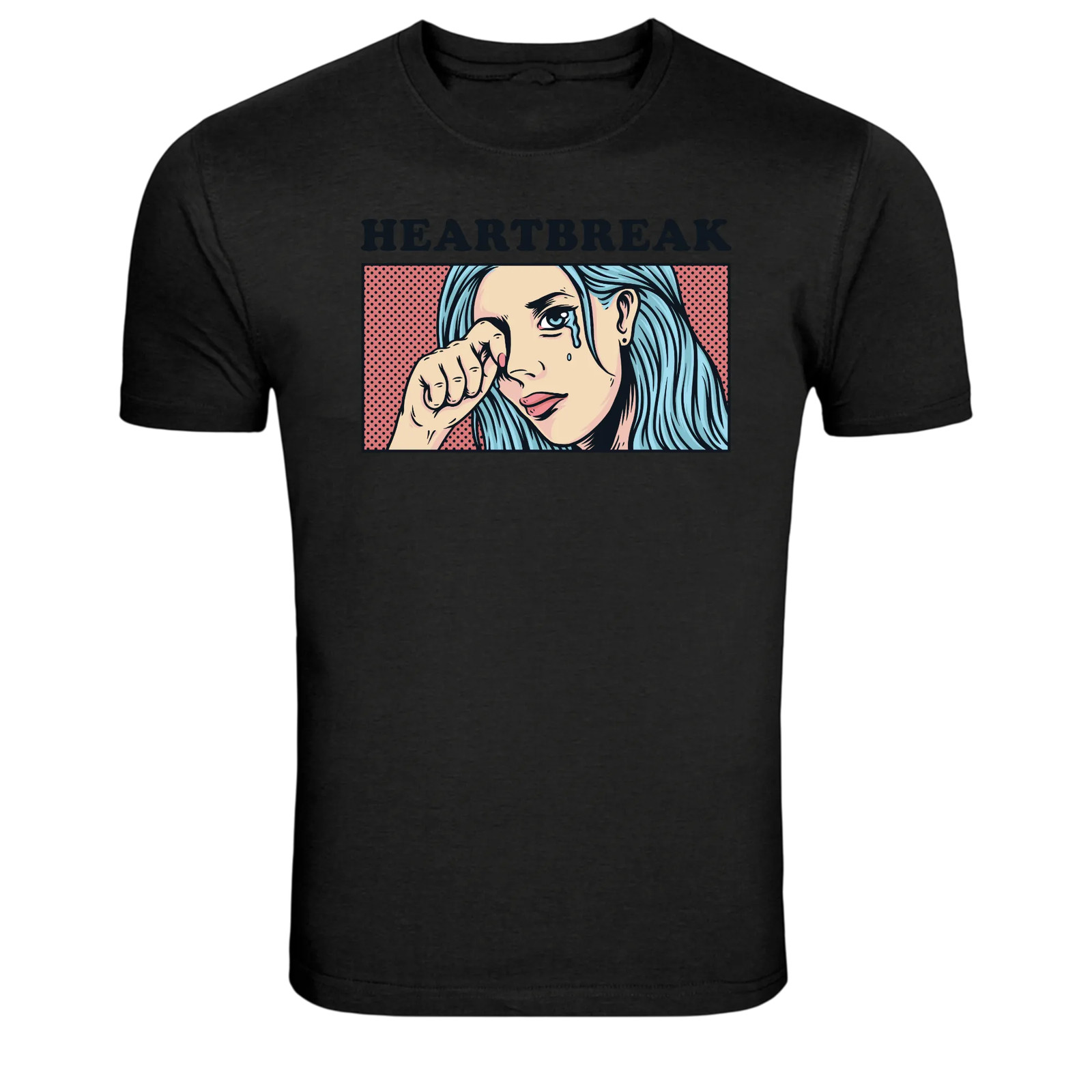 Heartbreak Crying Girl Pop Art Graphic T-Shirt gallery