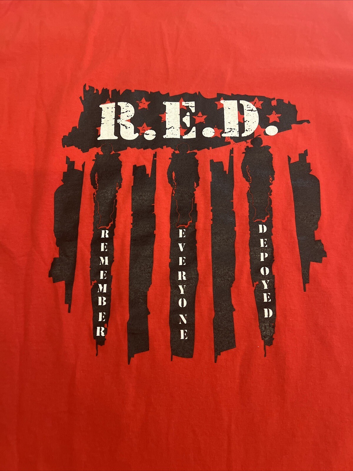 Nine Line T Shirt Adult Red Text Logo Police Support Has Misprint 2 Side 3XL gallery