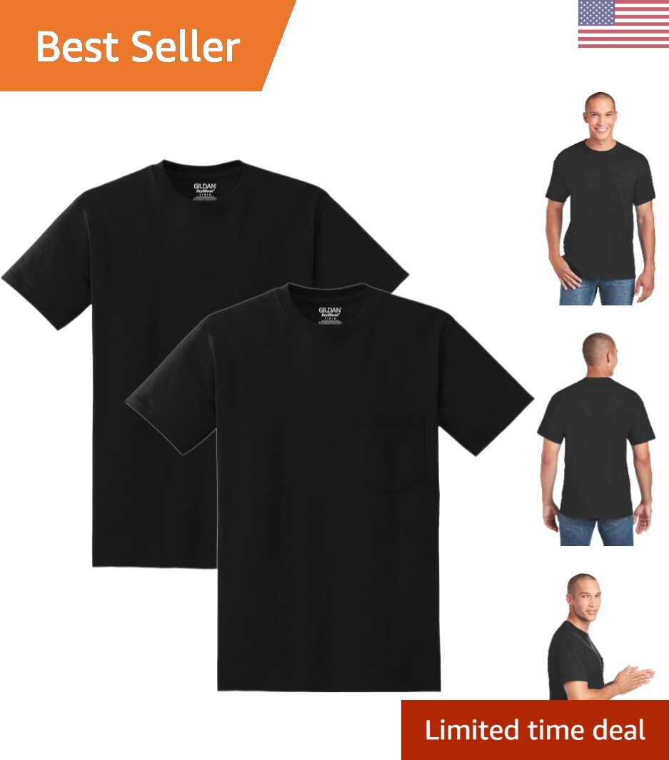 Reliable Workwear Tee – Classic Fit, Moisture Wicking, Breathable – 2-Pack