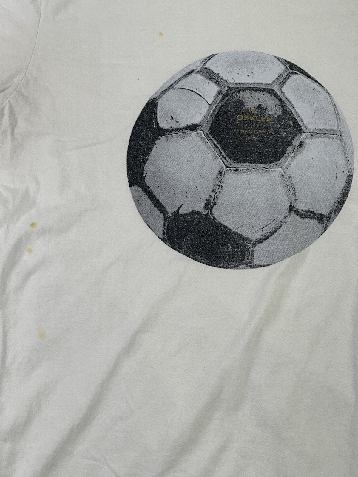 Osklen Vintage Soccer Ball Graphic T-Shirt White Slim Fit Rio Brazil Size Large gallery
